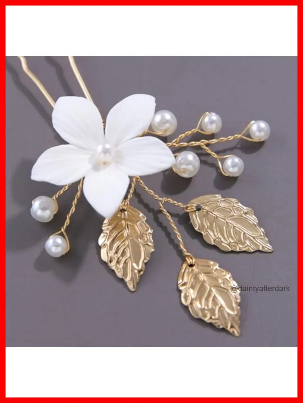 Handmade Pearl Hair Pins 9Pcs White Flower Bridal Clips for Women Wedding